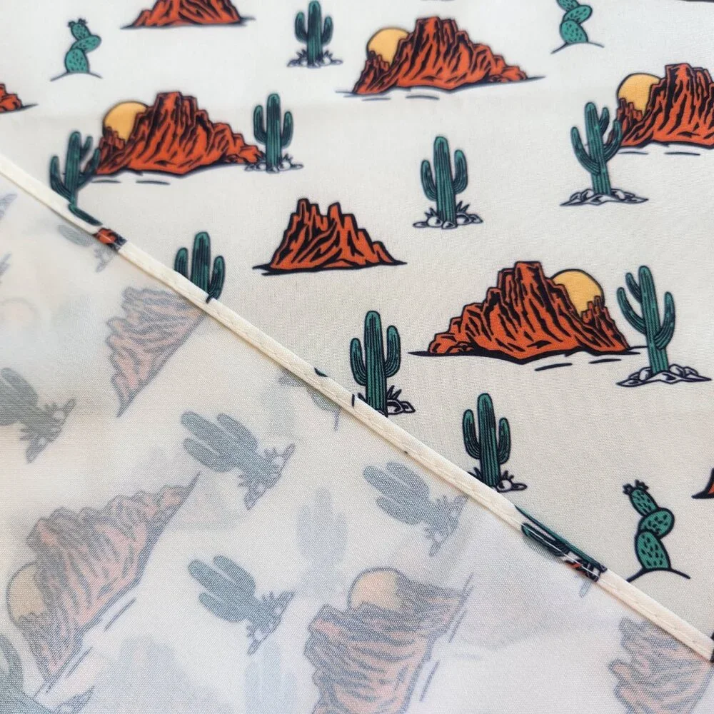 NEW Silky Satin Cactus Desert Western Scarf Bandana Neckerchief